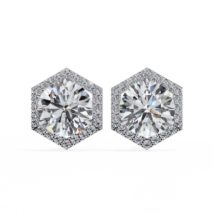 Aurora Cascade – Round Lab Diamond Curved Earrings