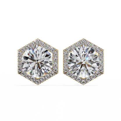 Aurora Cascade – Round Lab Diamond Curved Earrings