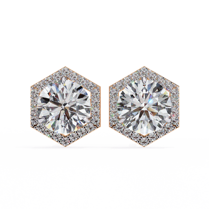 Aurora Cascade – Round Lab Diamond Curved Earrings