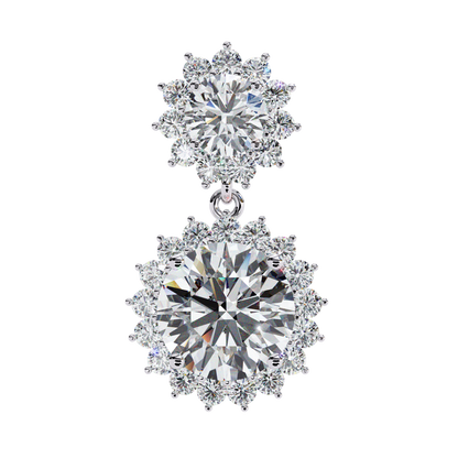 Petal Drape – Round Lab Diamond Vine Stud Earrings in 14K Gold