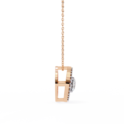 Halo Glint – Round Lab Diamond Chain Pendant