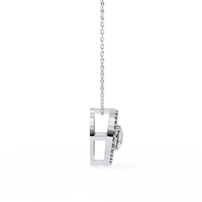 Halo Glint – Round Lab Diamond Chain Pendant