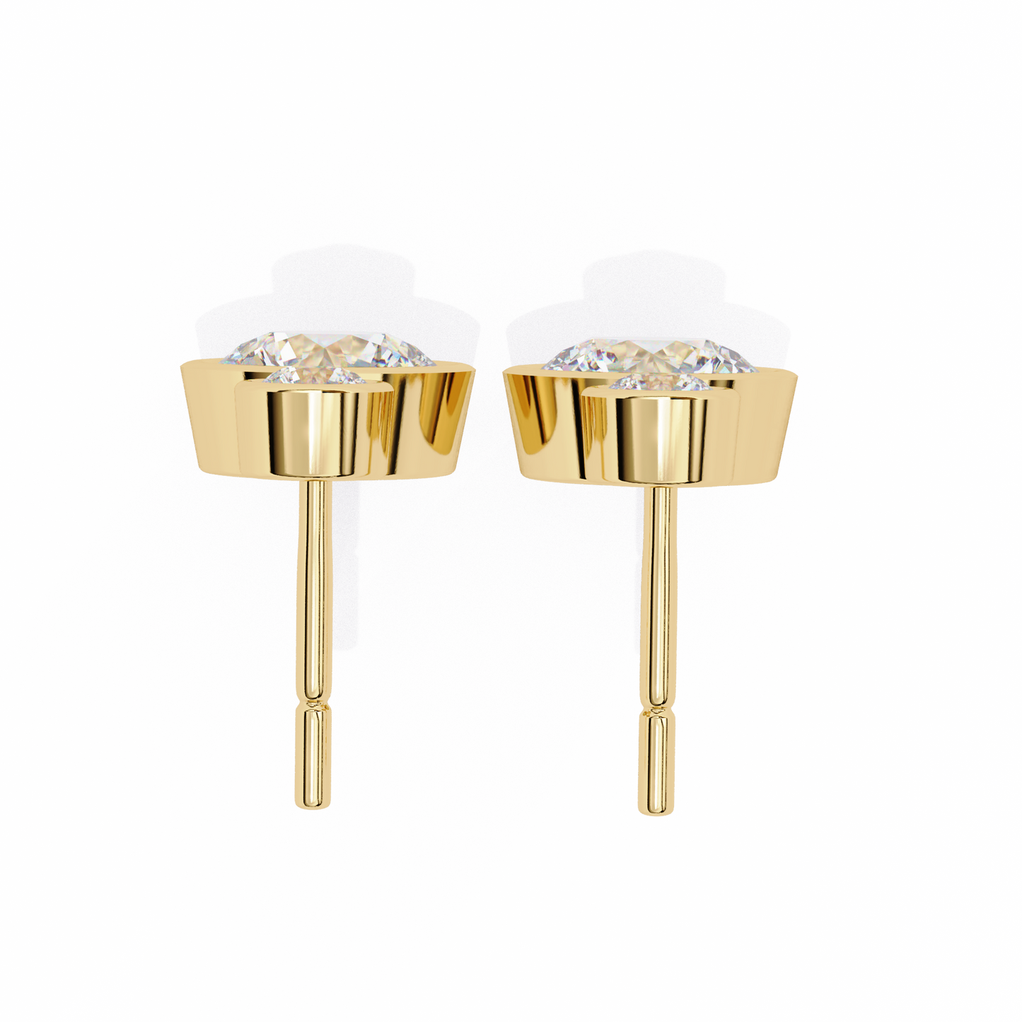 Moonbeam Duo – Round Lab Diamond Twin Stud Earrings