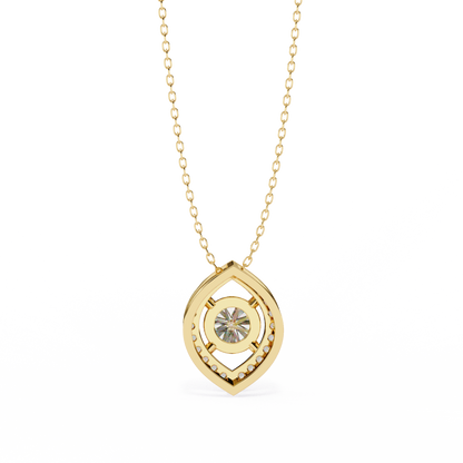 Halo Glint – Round Lab Diamond Chain Pendant