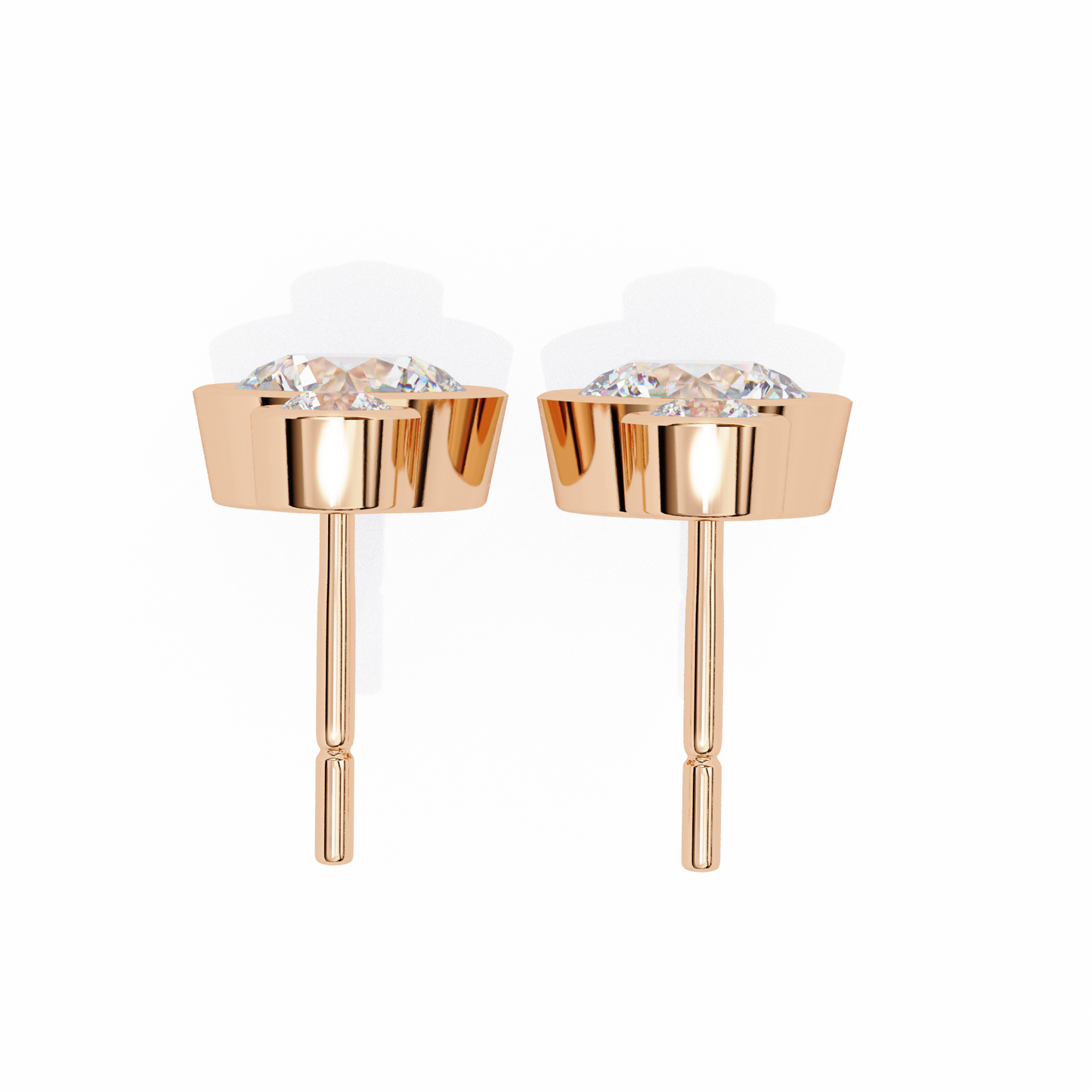 Moonbeam Duo – Round Lab Diamond Twin Stud Earrings