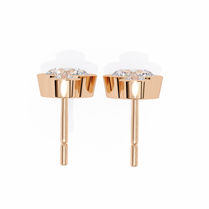 Moonbeam Duo – Round Lab Diamond Twin Stud Earrings
