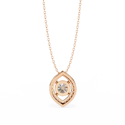 Halo Glint – Round Lab Diamond Chain Pendant