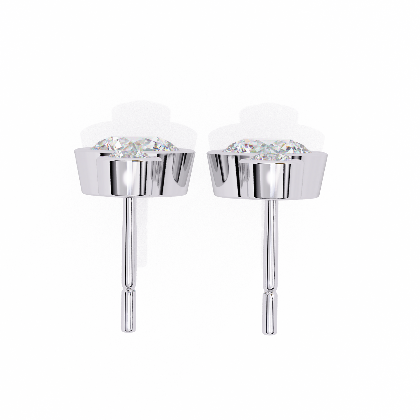 Moonbeam Duo – Round Lab Diamond Twin Stud Earrings