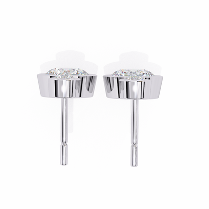 Moonbeam Duo – Round Lab Diamond Twin Stud Earrings