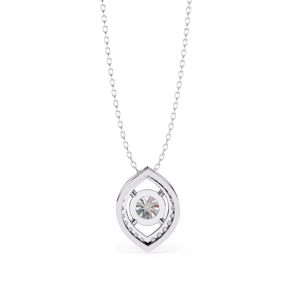 Halo Glint – Round Lab Diamond Chain Pendant