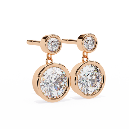Moonbeam Duo – Round Lab Diamond Twin Stud Earrings