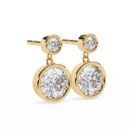 Moonbeam Duo – Round Lab Diamond Twin Stud Earrings