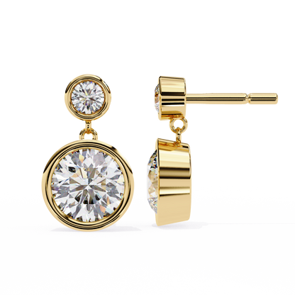 Moonbeam Duo – Round Lab Diamond Twin Stud Earrings
