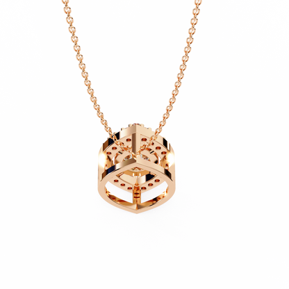 Halo Glint – Round Diamond Chain Pendant
