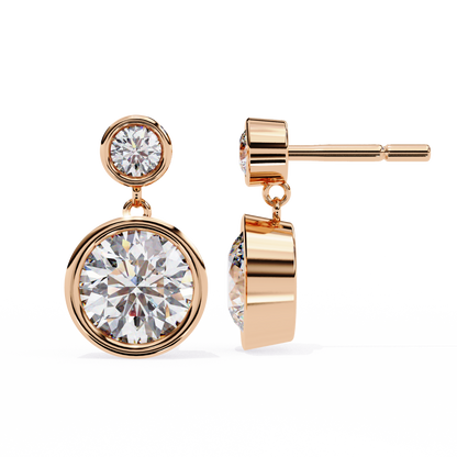 Moonbeam Duo – Round Lab Diamond Twin Stud Earrings