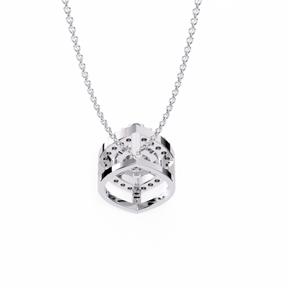 Halo Glint – Round Lab Diamond Chain Pendant