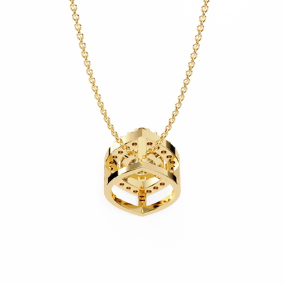 Halo Glint – Round Lab Diamond Chain Pendant