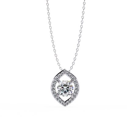 Halo Glint – Round Lab Diamond Chain Pendant
