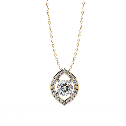 Halo Glint – Round Lab Diamond Chain Pendant