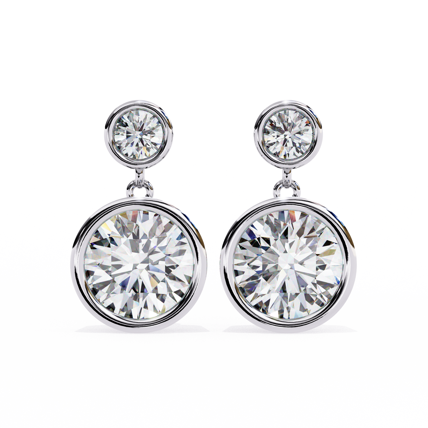 Moonbeam Duo – Round Lab Diamond Twin Stud Earrings