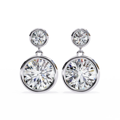 Moonbeam Duo – Round Lab Diamond Twin Stud Earrings