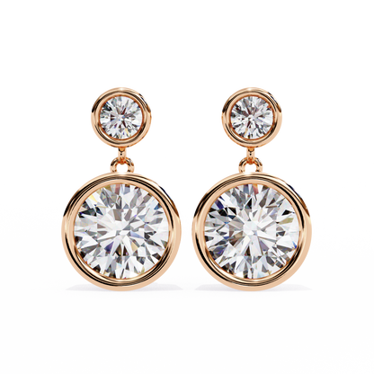 Moonbeam Duo – Round Lab Diamond Twin Stud Earrings
