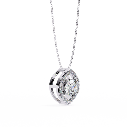 Halo Glint – Round Lab Diamond Chain Pendant