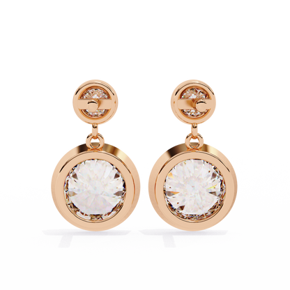 Moonbeam Duo – Round Lab Diamond Twin Stud Earrings