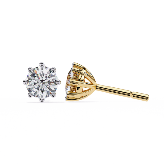 Nova Radiance – Round Lab Diamond High Dome Stud Earrings