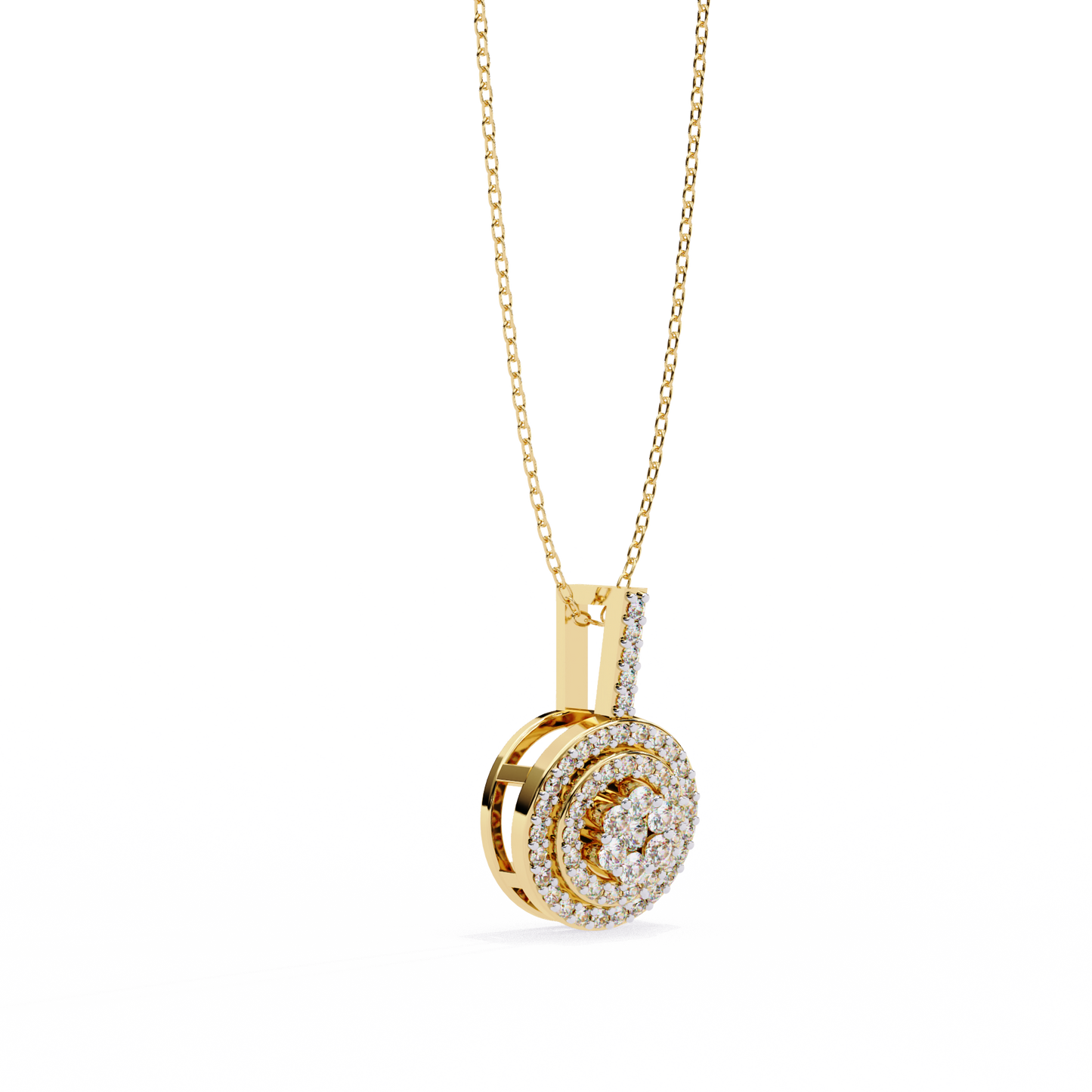 Diamond Lace – Round Lab Diamond Cluster Pendant