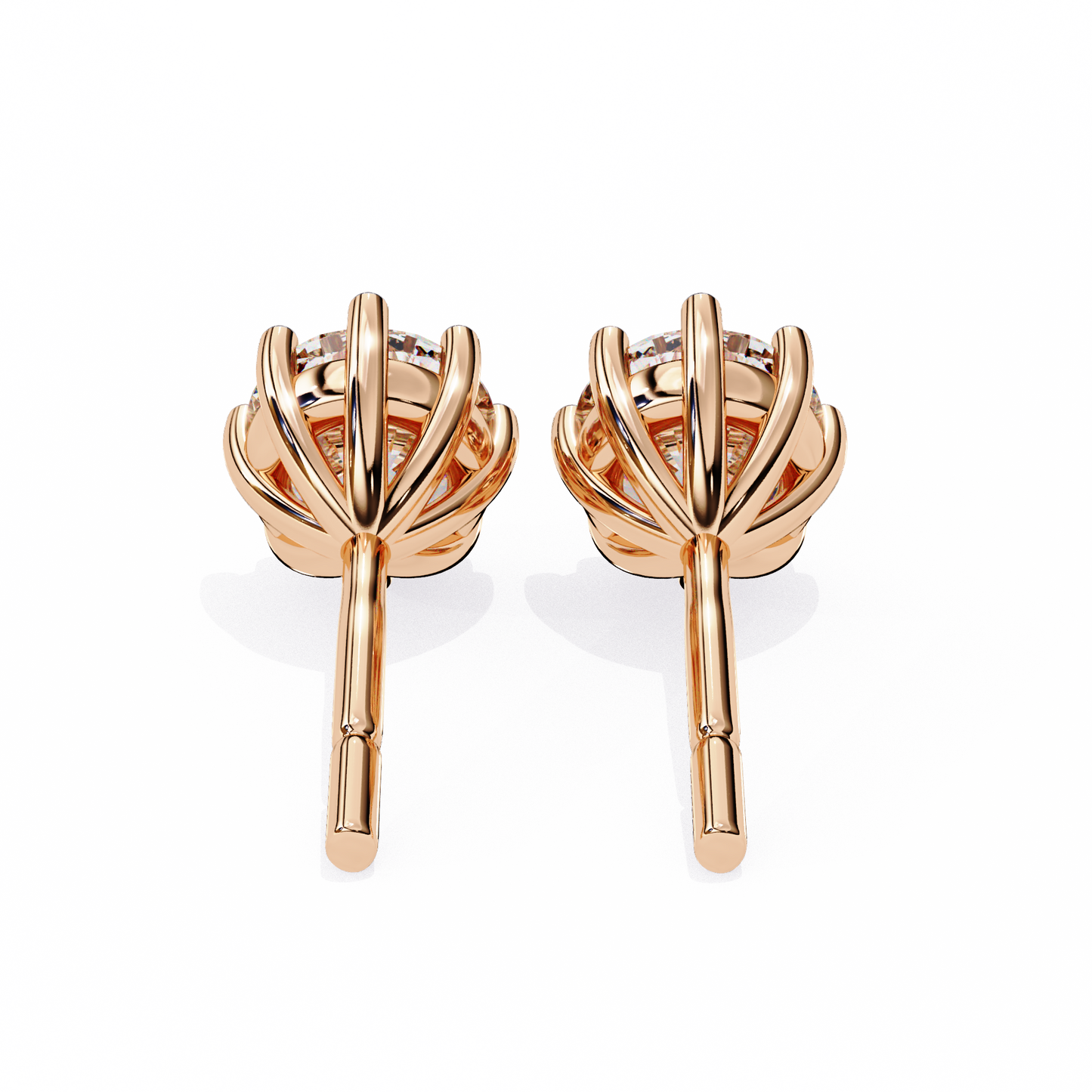 Nova Radiance – Round Lab Diamond High Dome Stud Earrings