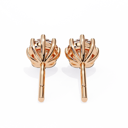 Nova Radiance – Round Lab Diamond High Dome Stud Earrings