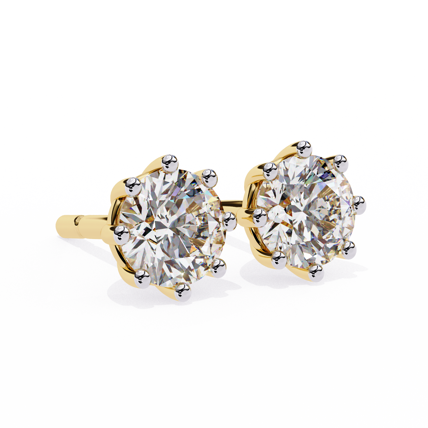 Nova Radiance – Round Lab Diamond High Dome Stud Earrings
