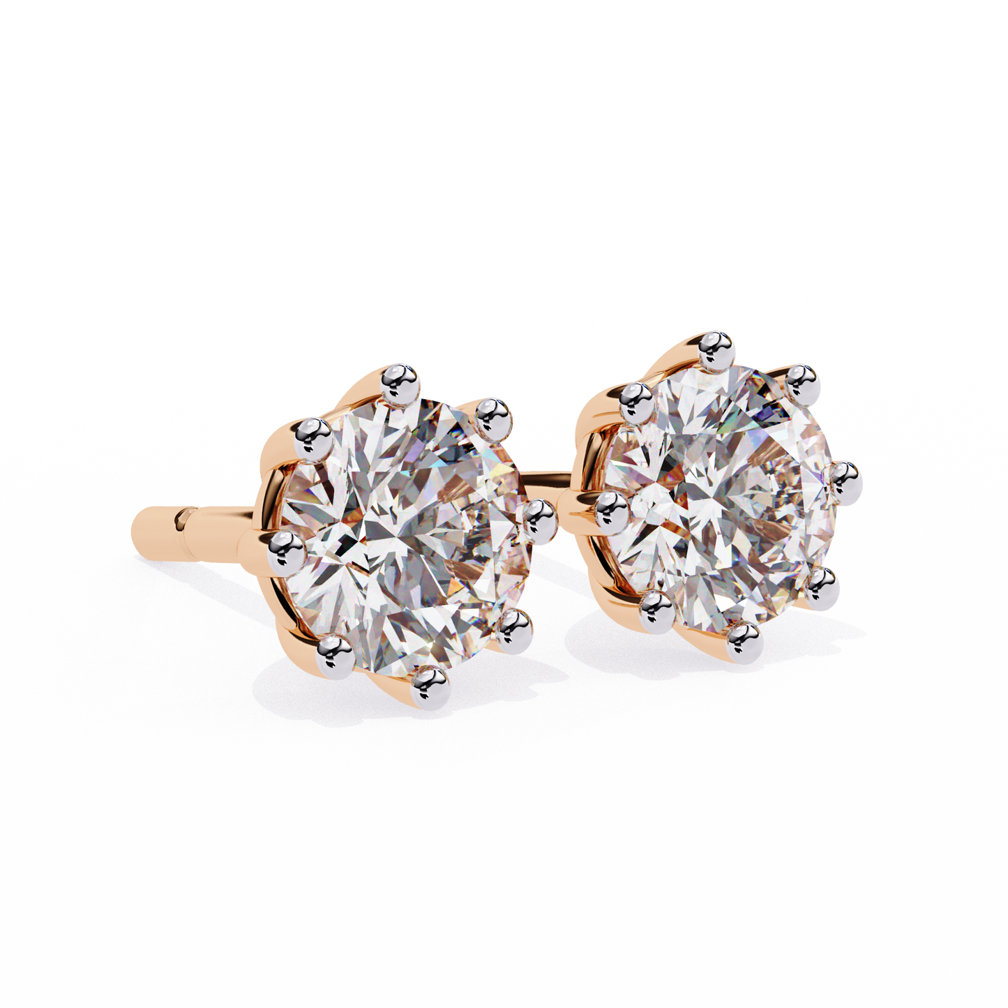Nova Radiance – Round Lab Diamond High Dome Stud Earrings