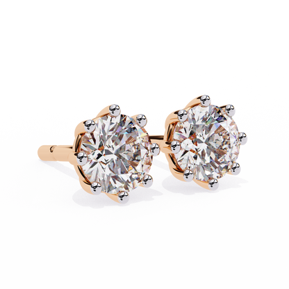 Nova Radiance – Round Lab Diamond High Dome Stud Earrings