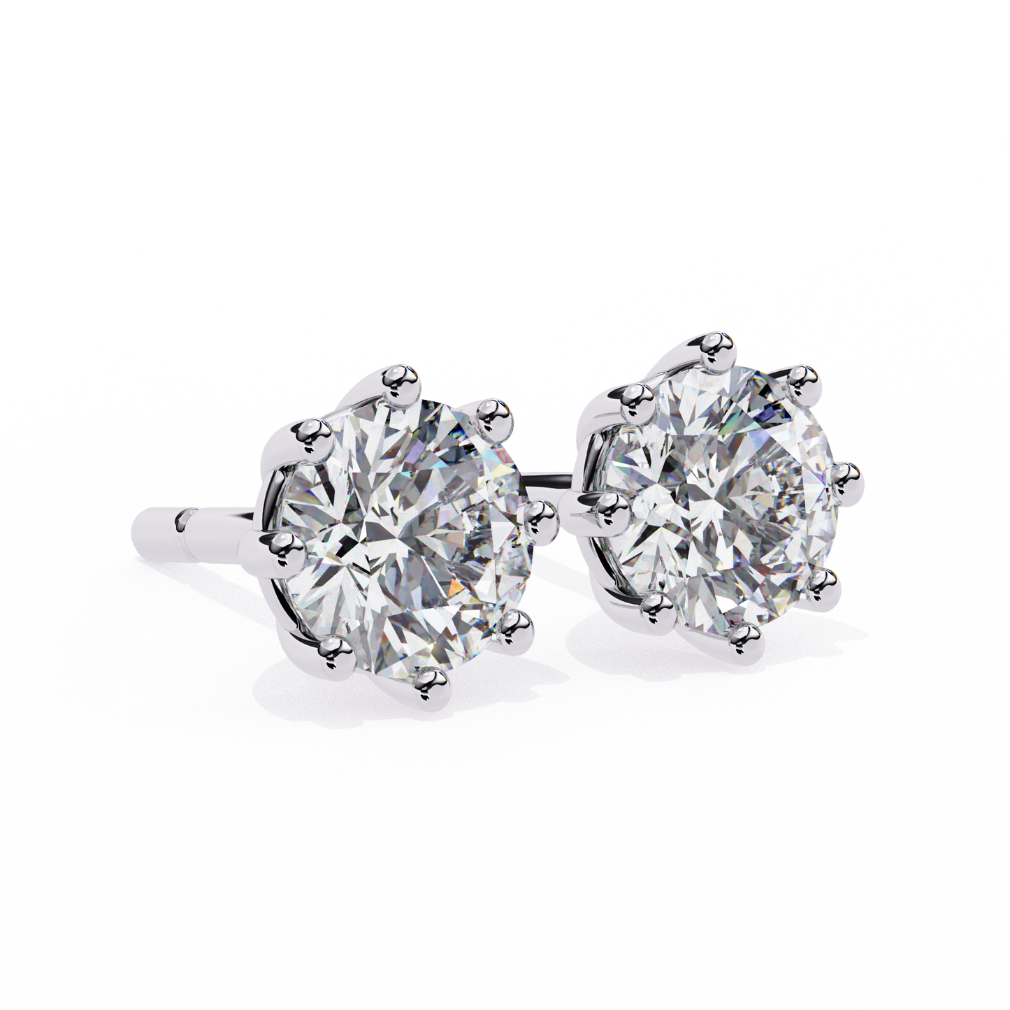 Nova Radiance – Round Lab Diamond High Dome Stud Earrings