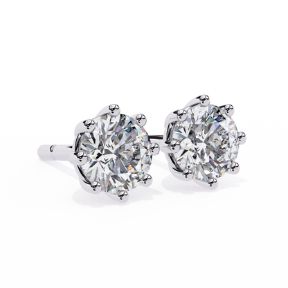 Nova Radiance – Round Lab Diamond High Dome Stud Earrings