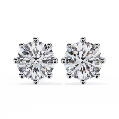 Nova Radiance – Round Lab Diamond High Dome Stud Earrings