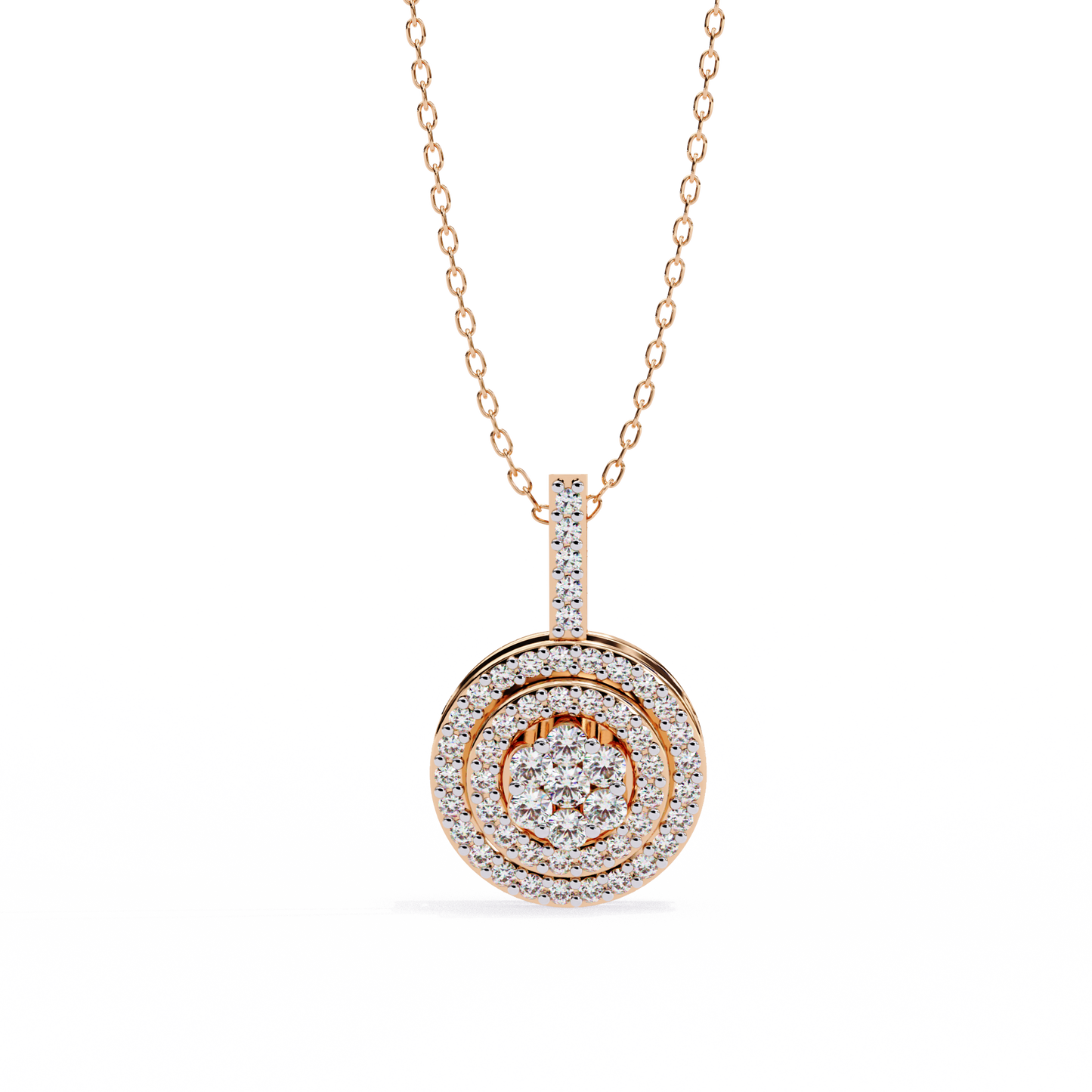Diamond Lace – Round Lab Diamond Cluster Pendant