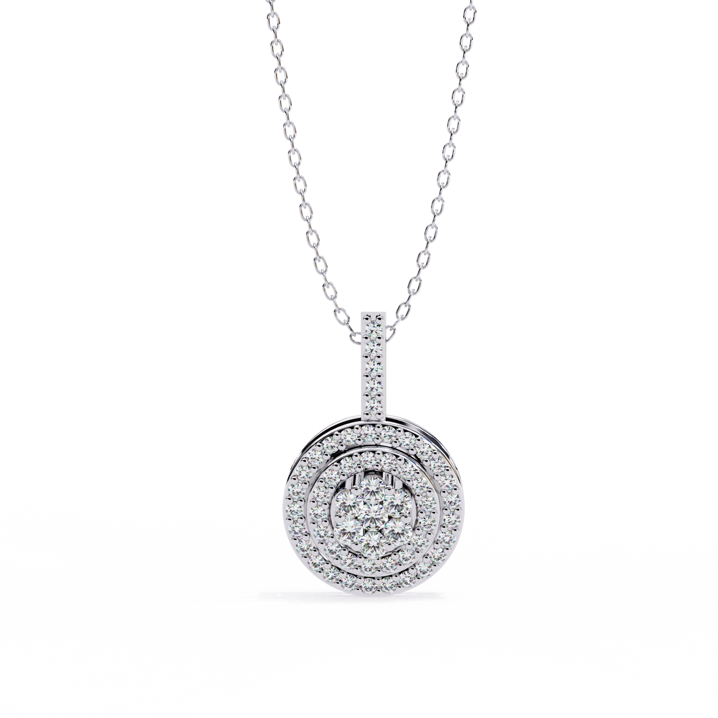 Diamond Lace – Round Lab Diamond Cluster Pendant