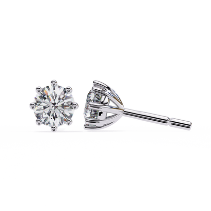 Nova Radiance – Round Lab Diamond High Dome Stud Earrings