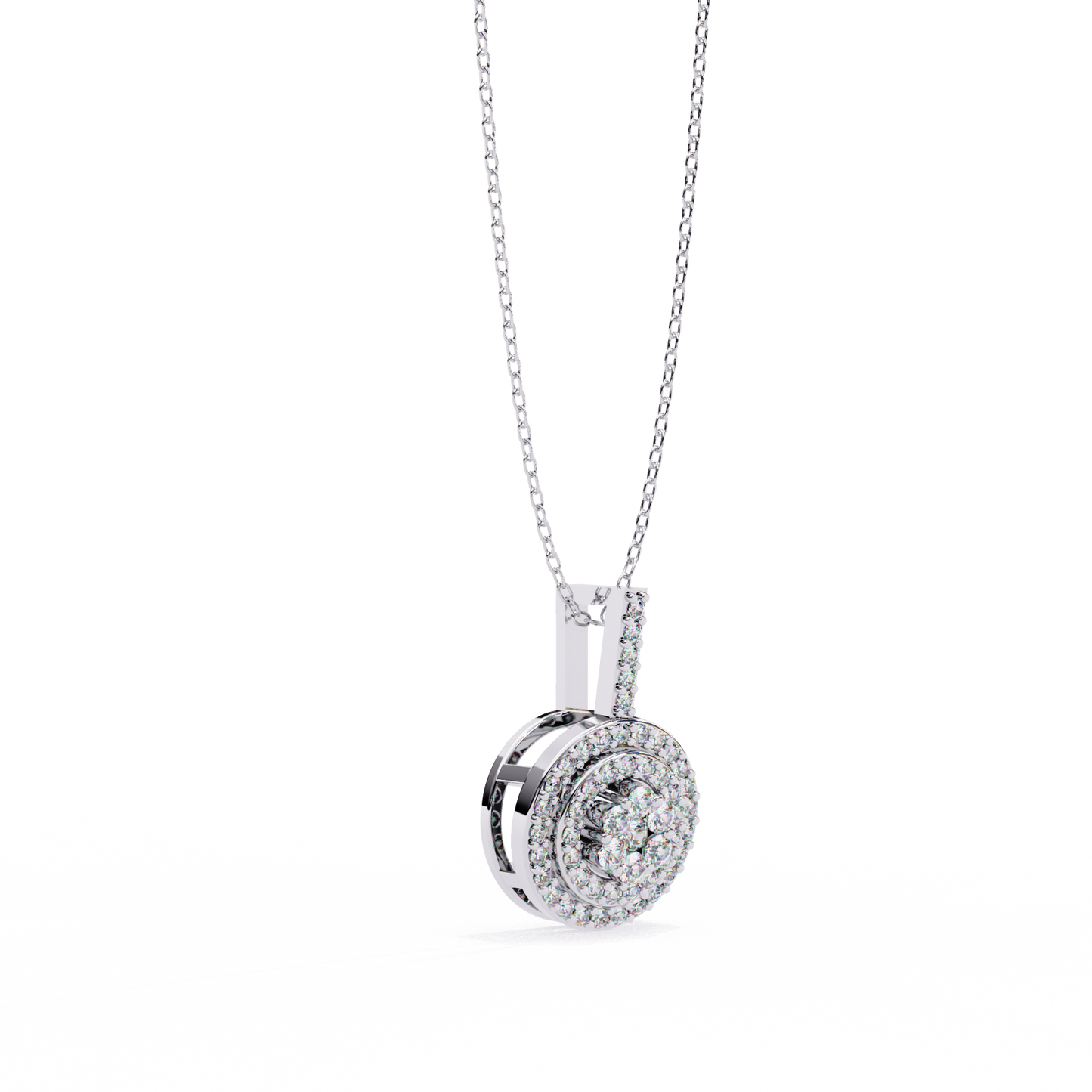 Diamond Lace – Round Lab Diamond Cluster Pendant
