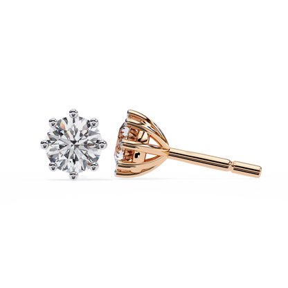 Nova Radiance – Round Lab Diamond High Dome Stud Earrings