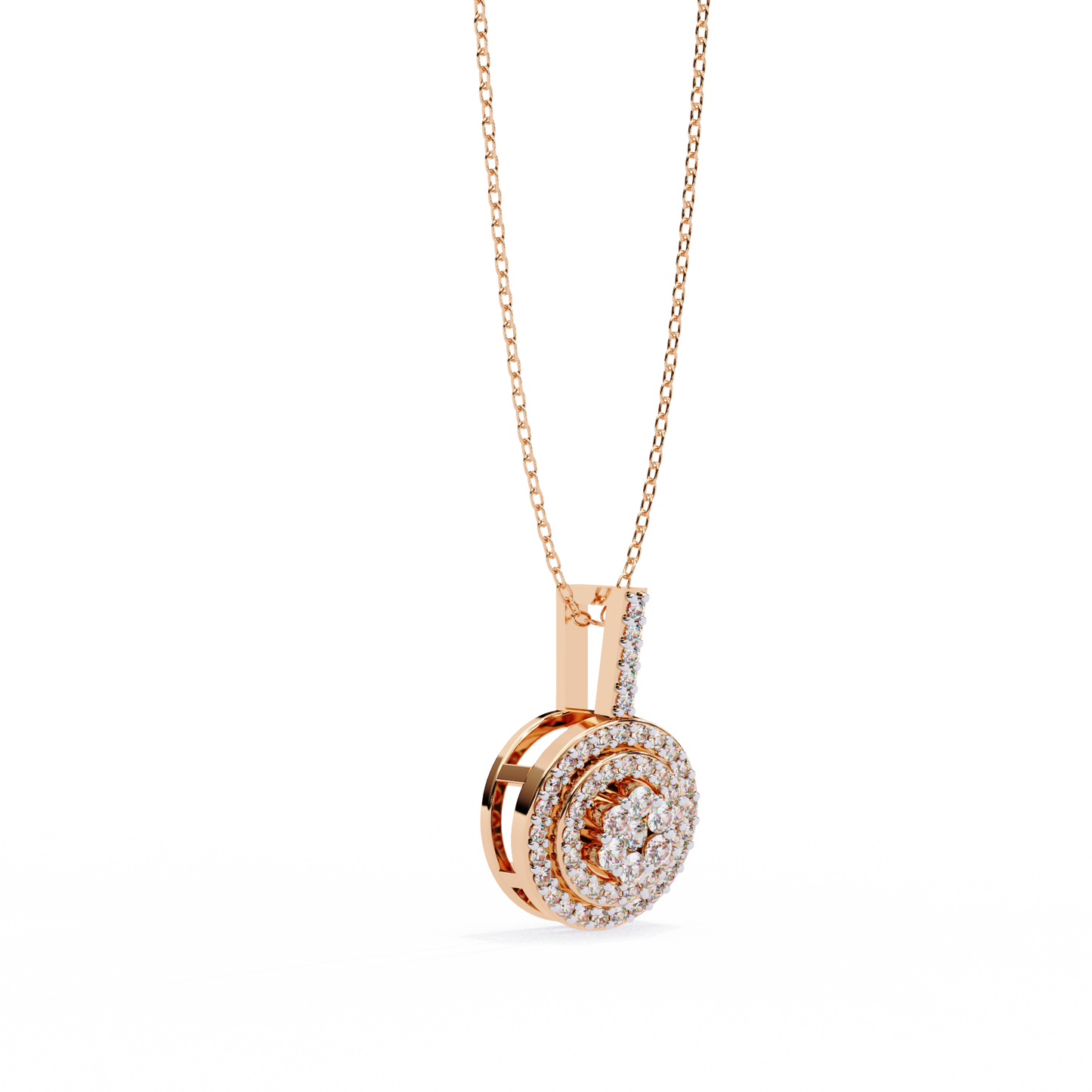 Diamond Lace – Round Lab Diamond Cluster Pendant