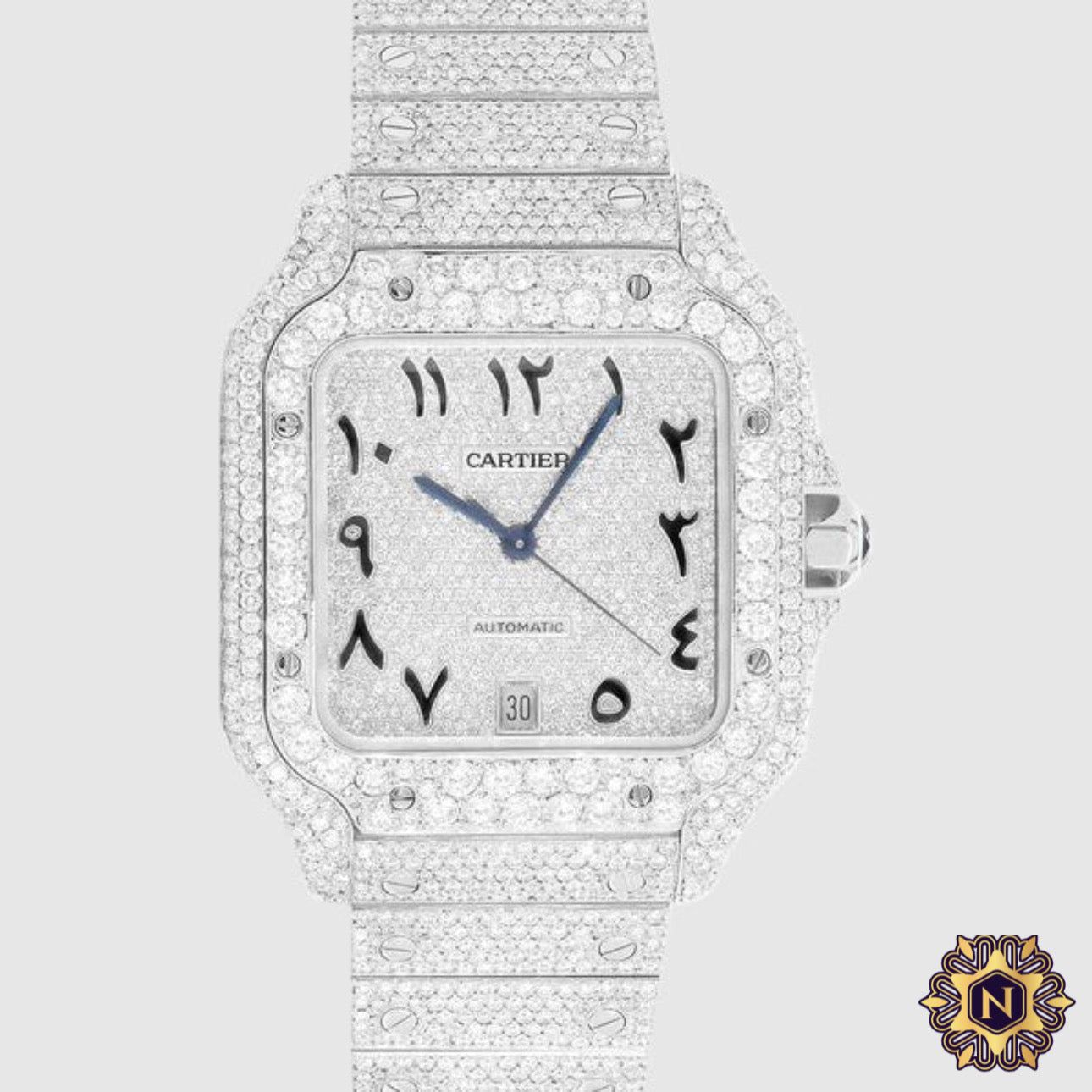 ICED OUT CARTIER
SANTOS 40MM
DIAMOND WATCH 23.1CT.