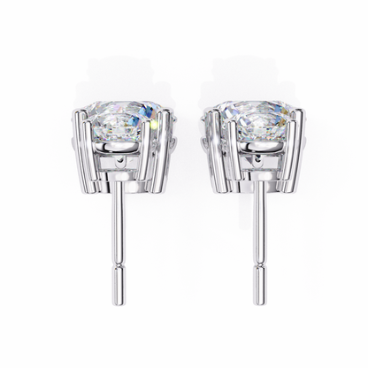 Solar Bloom – Round Lab Diamond Double Halo Drop Earrings