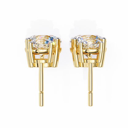 Solar Bloom – Round Lab Diamond Double Halo Drop Earrings