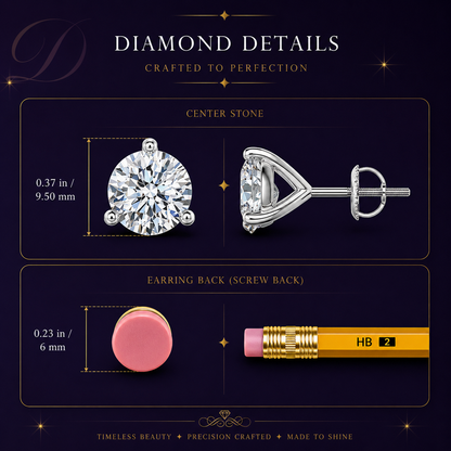4.0CTW 14K Lab-Grown Prong-Set Round Diamond Martini Stud Earrings