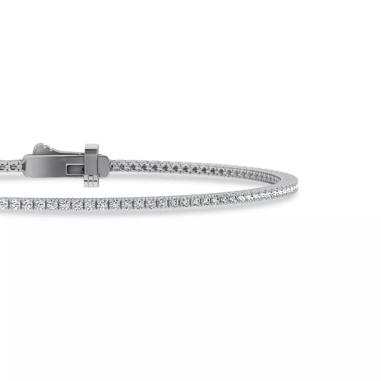 Nuit D’Or 1 CTW Natural Diamond Four-Prong Straight Tennis Bracelet in white gold, view 1