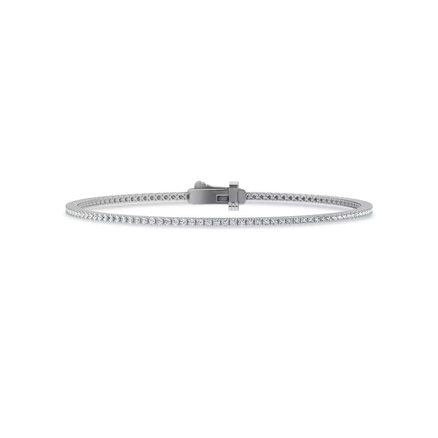 Nuit D’Or 1 CTW Natural Diamond Four-Prong Straight Tennis Bracelet in white gold, view 2